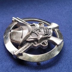 Western Cowboy Skull Head & Revolvers Metal Belt Buckle x Silver Star