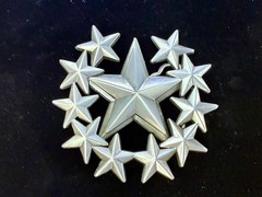 Eleven Five Pointed Star Cutout Silver Color Western Style LARGE Belt Buckle