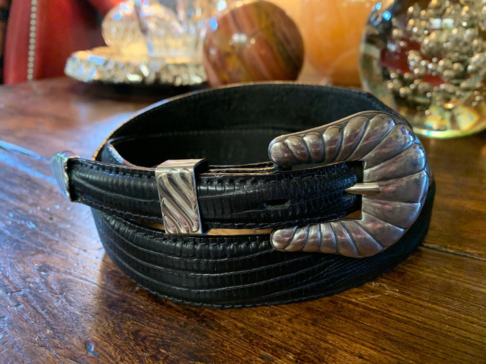 Wage James Reid style XL Sterling Silver overlay Belt buckle set 35-37