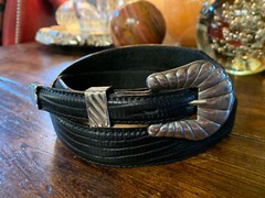 Wage James Reid style XL Sterling Silver overlay Belt buckle set 35-37
