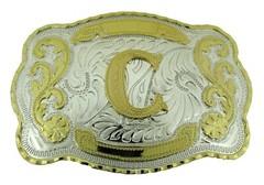 New Men Women Initial Letter A B C D G J K L M R S T W Belt Buckle Rodeo Western