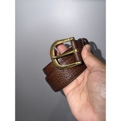 COACH Water Buffalo Leather Belt 30 Brown Gold Brass Buckle USA 8800 Vtg 34.5&Prime;