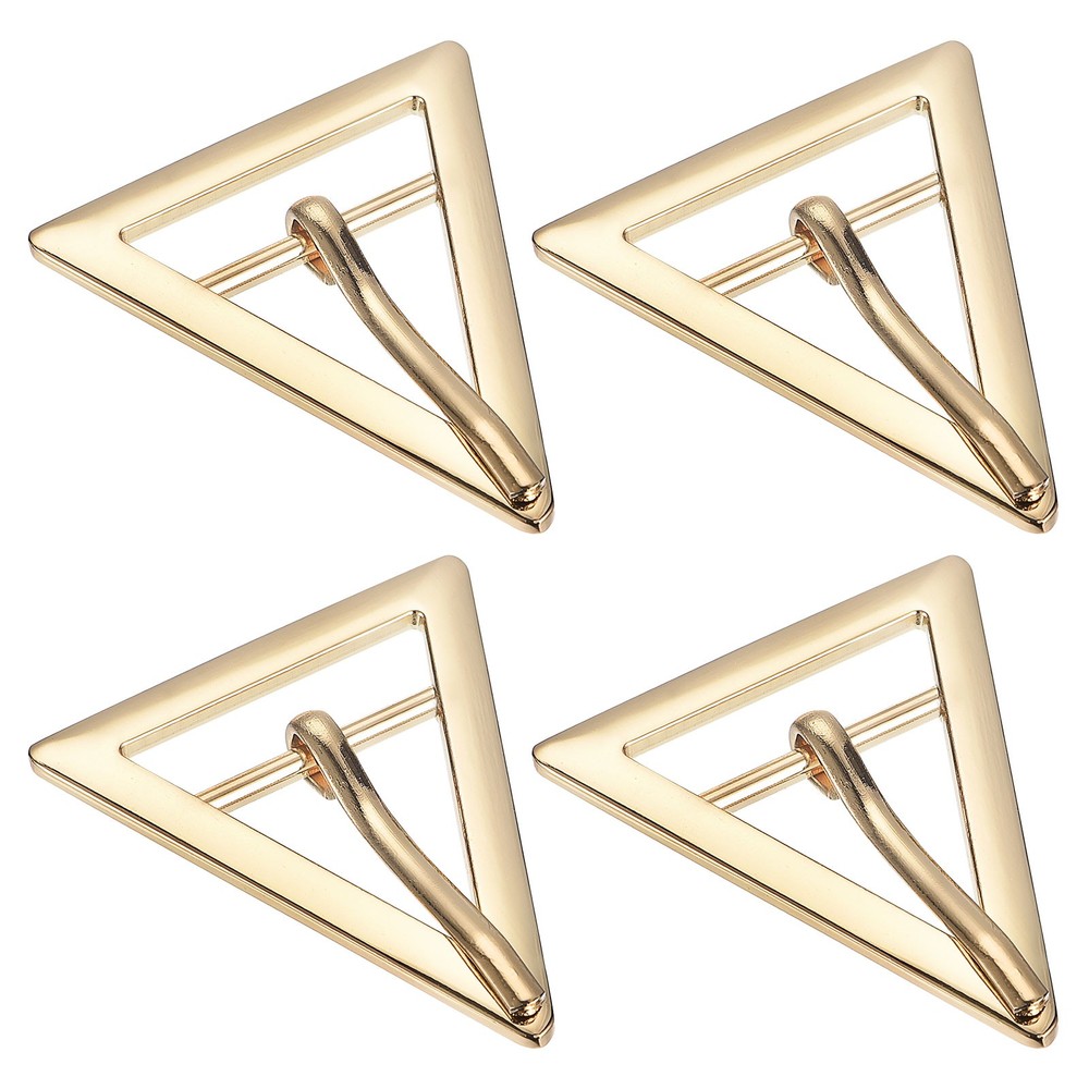 4Pcs 1.06&Prime; Single Prong Belt Buckle Triangle Center Bar Buckles for Belt Gold