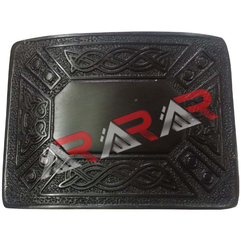 Scottish Kilt Buckle Belt Celtic Design Highland Jet Black Finish 3.75&Prime; New AAR