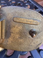 VTG SOLID BRASS INDIANA METAL CRAFT BELT BUCKLE With Tooled Belt Deer Hunters 34