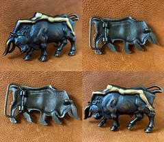 Western Buckle Antique Copper Lady Bull Copper Engraved Buckle Fits 1-1/2&Prime; wide