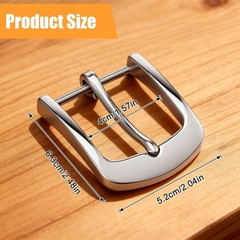 Silver Belt Buckle, 1.5 Inch Belt Buckles for Men, Stainless Steel Single Prong