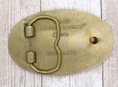 EMT Emergency Medical Technician Brass & Enamel Belt Buckle Aminco 1980