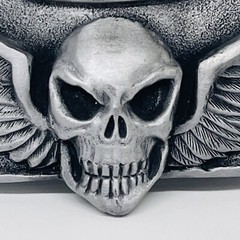 Vintage EASYRIDERS BIKER Metal Belt Buckle SKULL WINGS Chopper Bike Motorcycles