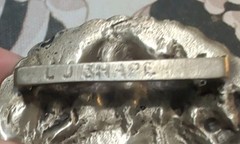 German Silver MEDUSA BELT BUCKLE (stamped JJ Shape) EXC