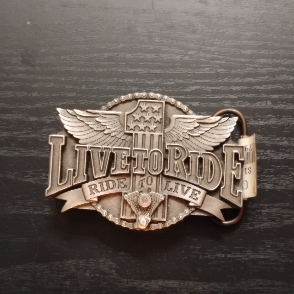 1994 LIVE TO RIDE motorcycle Belt Buckle
