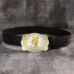 Large Golden Horse Bull Cowboy Belt Buckle for Men – Texas American Flag Accesso