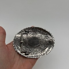 Cowboy Till Death Western Skull Belt Buckle Silver Tone Crumrine Floral Men&rsquo;s