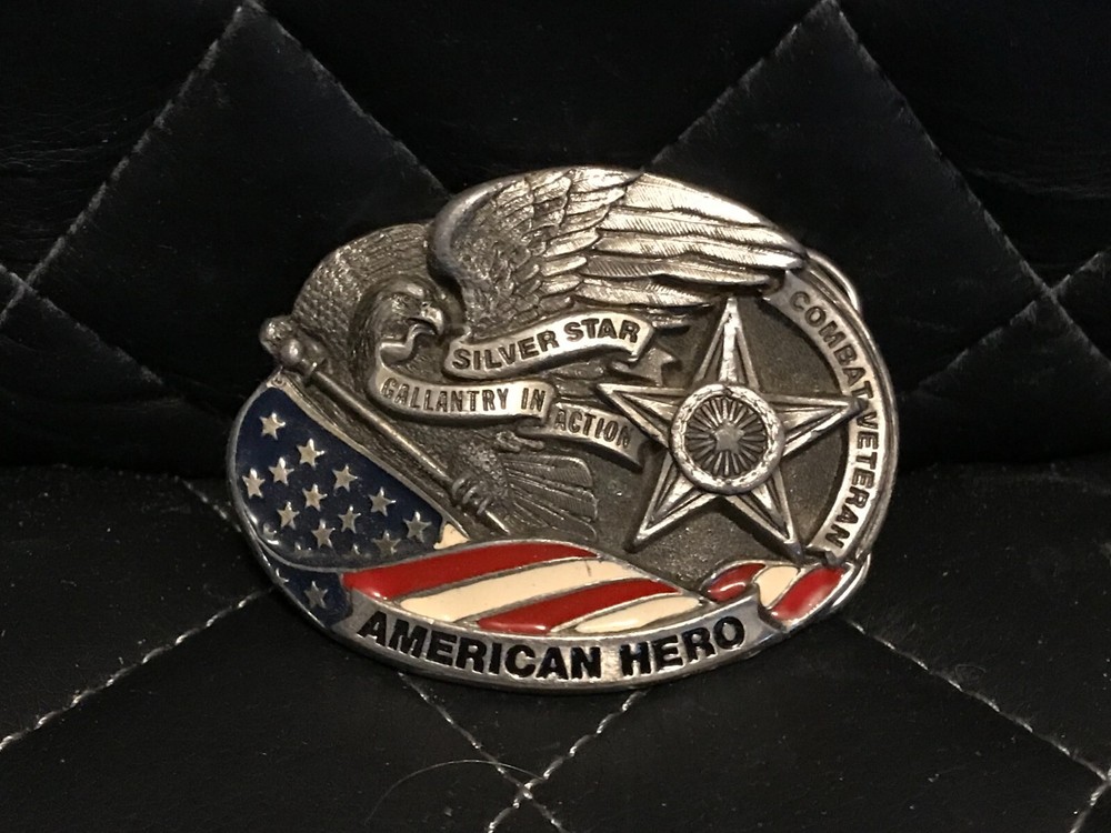 1996 American Hero Bronze Star Military Belt Buckle Great American buckle CO