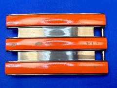 Adidas Golf Trophy Used Vintage Orange On Black Colored Stripes Belt Buckle