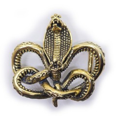 Cobra King Crawling Snake Bronze Belt Buckle