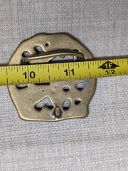 vintage 1970s belt buckle SOLID BRASS handcrafted DRAGONFLY brutalist western