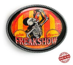 Freak Show Neo Vintage Circus Art Handmade Artisan Belt Buckle