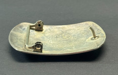 ROSCO SCOTT VINTAGE STERLING SILVER OVERLAY DEER BELT BUCKLE