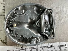 YELLOWSTONE National Park Moose Elk Wildlife Scene Silver Color Belt Buckle