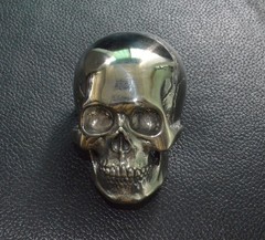 White Copper 3D Human Skull Belt Buckle,Polished Silver Skull Men&rsquo;s Buckle gift