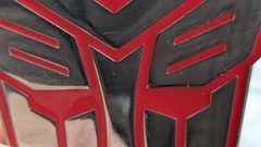 Transformers Belt Buckle Silver & Red Metal 2011 Autobot Emblem 3&Prime; Scratches