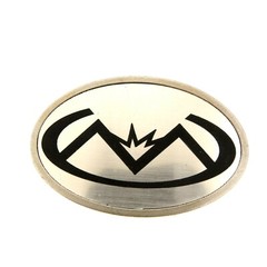 M Logo Oval Large Silver Belt Buckle 2.75×4&Prime;