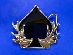 Spade Playing Cards W/ Birds Cutout NOS 2005 Hunters Vegas Baby! Belt Buckle