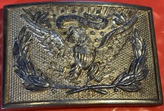 Vintage 1970s AHM 623 « E PLURIBUS UNUM » American Bald Eagle Brass Belt Buckle 3&Prime;
