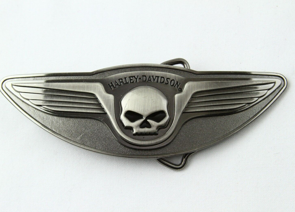 Harley-Davidson Skull and Wings Belt Buckle