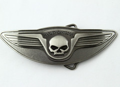 Harley-Davidson Skull and Wings Belt Buckle
