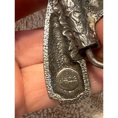 VTG Belt Buckle 1980 Bergamot Brass Works Handheld Drill Tool Pewter Tone cowboy