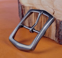 Heavy Duty Silver Finish Oblong Center Bar Belt Buckle Fits 1-1/2&Prime; Leather Belts