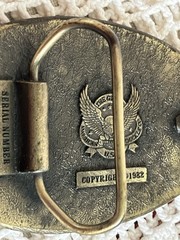 Vintage 1982 The Great American Buckle Co. USA Brass Oval Grandpa Belt Buckle
