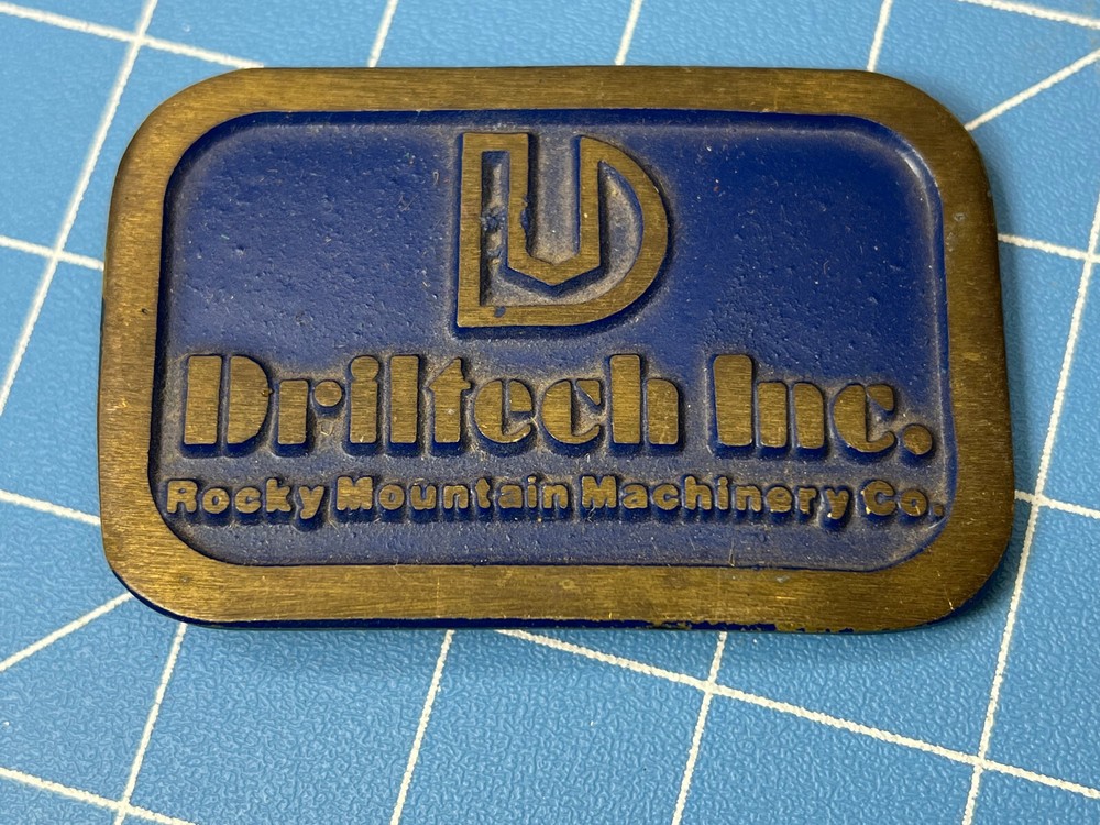 Vtg COLLECTIBLE DRILTECH ROCKY MOUNTAIN MACHINERY CO. BELT BUCKLE