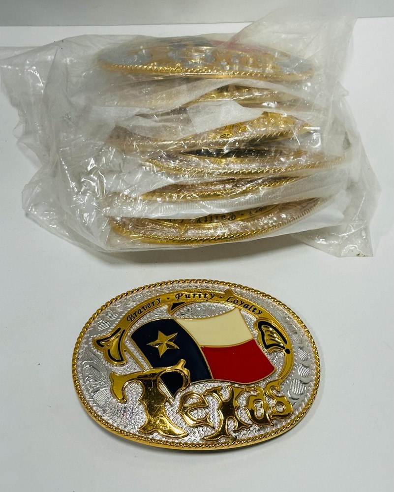 6 Texas State Belt Buckle Flag Cowboy Rodeo Western Star Hebillas Vaqueras