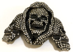 RT Signed Skull Rhinestones Pirate Costume Party Buckle Men&rsquo;s Fashion
