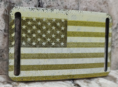 GRIP6 BELT BUCKLE – USA FLAG – RUSTIC WORN DAMAGED – 1.5 INCH WIDE