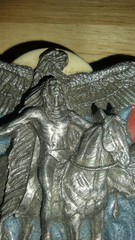 Belt buckle 3-D eagle Indian chief buffalo color 1988 by Siskiyou unused
