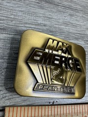 Vintage John Deere Belt Buckle Mens Gold Tone Max Emerge 2 Planters 1987 80s