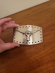 Vintage Longhorn Steer Belt Buckle Rancher Cowboy Western Made In Italy A137