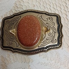 Goldstone Belt Buckle & Bola