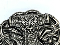 Thor&rsquo;s Hammer Belt Buckle Viking Celtic Raven Skane Metal Pewter Buckle Only