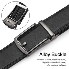 Tienyuu Men&rsquo;s Leather Dress Belt – Ratchet with Comfort One Size, Black