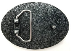 Fishing Angler Fly Fishing Black Enameled Fish Belt Buckle