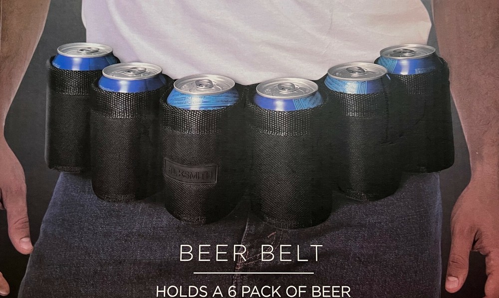Brand new / factory Sealed BLACK 6 Pack Beer & Soda Can Holster Belt 