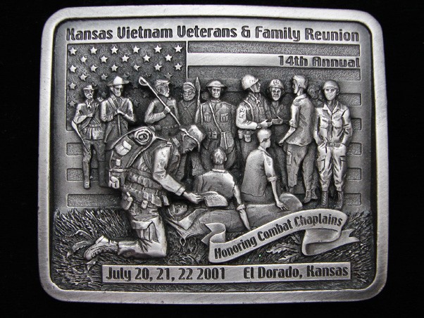 PD21106 2001 **14TH ANNUAL HEROES OF THE HORIZON KANSAS** MILITARY BELT BUCKLE