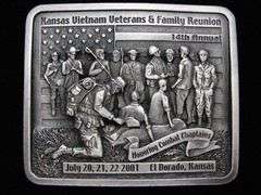 PD21106 2001 **14TH ANNUAL HEROES OF THE HORIZON KANSAS** MILITARY BELT BUCKLE
