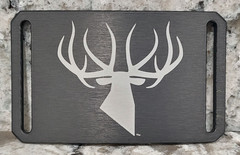 GRIP6 BELT BUCKLE – BUCK / STAG / DEER WITH RACK – GUNMETAL – 1.5 INCH WIDE