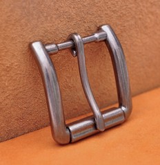 Antiqued Silver Single Prong Replacement Roller Belt Buckle Fits 40mm Belt Strap